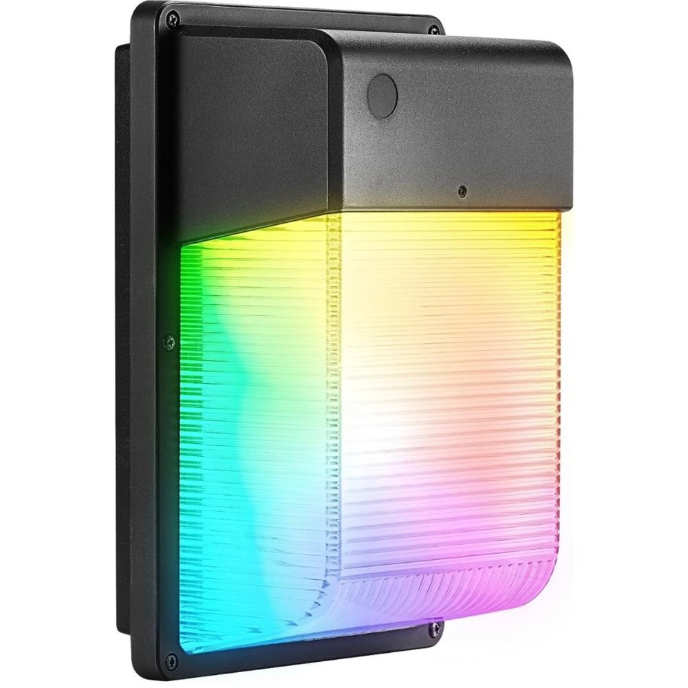 JJC 28W Smart Led Wall Pack Light, 3000K-5700K & RGB Security Lights Led Outdoor
